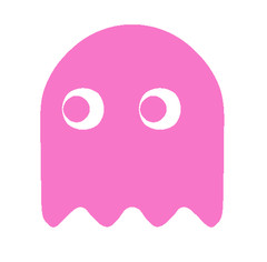 PAC MAN GHOST, SET OF FIVE, DOTS INCLUDED Decal Sticker for Car, Laptop