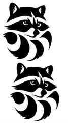 Raccoon 2 Pack Black Vinyl Decals Car Windows Laptop Tablet Mailbox Bin Notebook