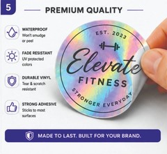 Custom Holographic Logo Stickers Waterproof Vinyl Business Label Packaging
