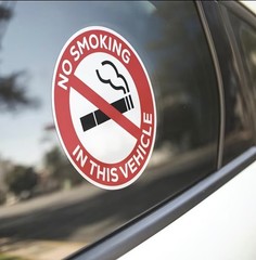 No Smoking in this Vehicle – 2” inch Vinyl Sticker Car Bus Auto Truck Train