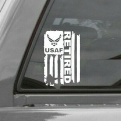 DISTRESSED USAF UNITED STATES AIR FORCE FLAG RETIRED DECAL STICKER