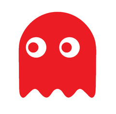 PAC MAN GHOST, SET OF FIVE, DOTS INCLUDED Decal Sticker for Car, Laptop