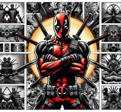Deadpool poster Sticker Decal Laptop Wall Mirror Cup Tumblr Locker Bin