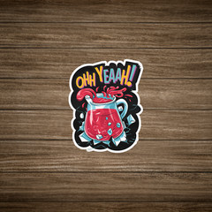 Vibrant Oh Yeah Beverage Splash Sticker – Colorful Pop Art Decal #2955