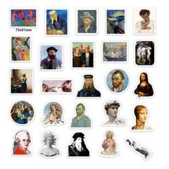 150pcs Famous Painting Vinyl Stickers, Artist Monet Van Gogh,0012345