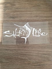 Salt Life Decal UV DTF Waterproof 7in White Made In USA