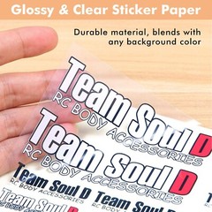 A-SUB Clear Sticker Paper Waterproof for Inkjet Printable Vinyl Sheets 8.5×11