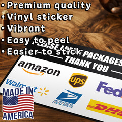 Please Leave Packages in Box Delivery Sign Sticker Vinyl Decal Amazon UPS FedEx