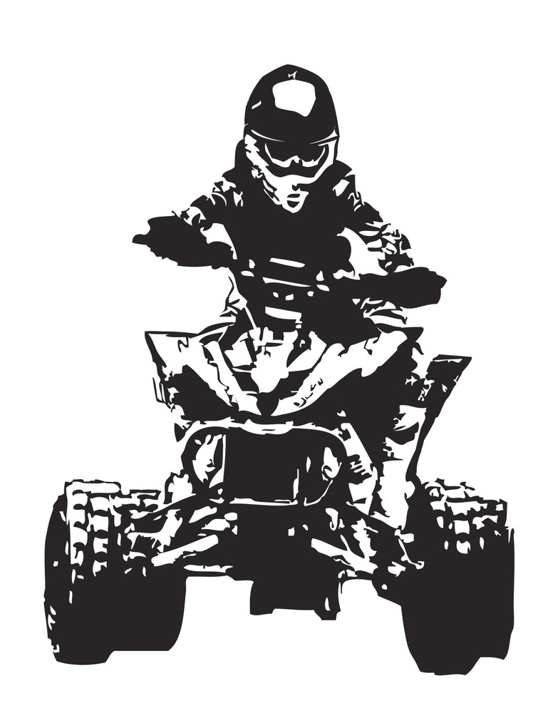 Racing Quad Bike Wall Decal. 4 Wheeler. Xtreme Sports. #JH241