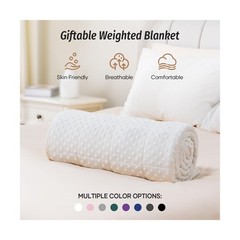 Wemore Minky Dot Weighted Blanket for Adults Queen Size 15 lbs,… USA FAST SHIP