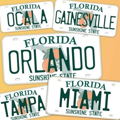 Florida License Plate Stickers – Choose Your FL City