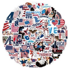 100Pcs American Flag USA Stickers Pack Waterproof Vinyl Decals for sticking
