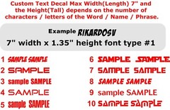 Custom Text Decal Sticker Lettering name Vinyl DieCut 7″ Personalized Car decals