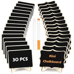 30 Pack Mini Chalkboard Signs, Food Labels for Party Buffet, Small Black