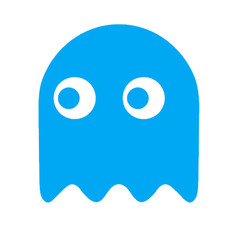 PAC MAN GHOST, SET OF FIVE, DOTS INCLUDED Decal Sticker for Car, Laptop