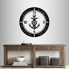 Vinyl Decal Compass Anchor Rose Sea Nautical Any Room Wall Sticker 999