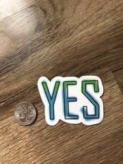 Yes Funny Cute Girl Boy Word Decal Vinyl Sticker Water Bottle Laptop Waterproof