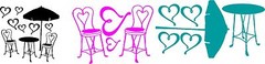 Patio Cafe Set Paris Country decals wall art kids teenagers nursery girls diner