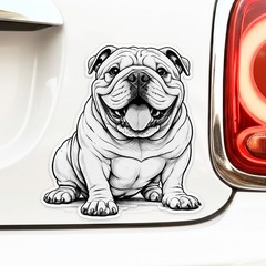English Bulldog Vinyl Sticker Decal – 3×3 Cute Dog Window Laptop Waterproof Art