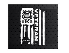DISTRESSED USCG UNITED STATES COAST GUARD FLAG VETERAN DECAL STICKER 3.8″ x 6.0″