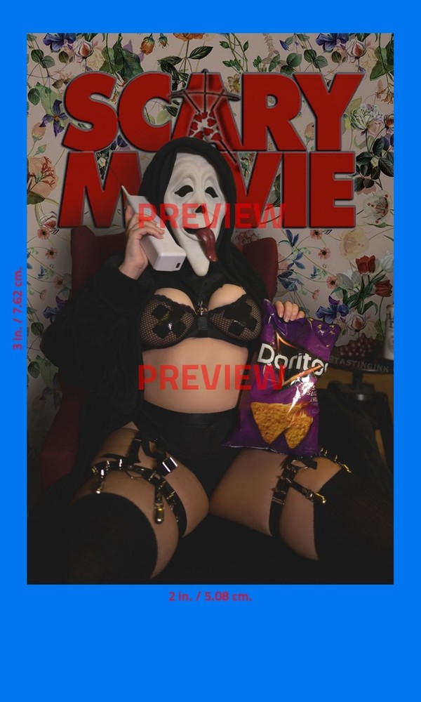 Scary Movie Sticker (GHOSTFACE SEXY BABE MOVIE) 2×3 in. Adhesive Photo Print