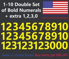 1-10 Bolston Bold Outdoor Vinyl Decal Numbers for Mailbox, Door, Address, Locker