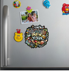 New York City NYC Abstract Art Fridge Magnet or Laptop Sticker