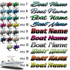 Boat Name Decal 6×36″ / Custom Hull Graphic / Premium Marine Vinyl Lettering GRB