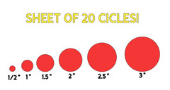 Round Sticker Dot Spot Circle Decal vinyl SHEET OF 20
