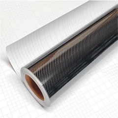 High Gloss 6D Black Carbon Fiber Vinyl Wrap Sticker with Air Release Bubble F…
