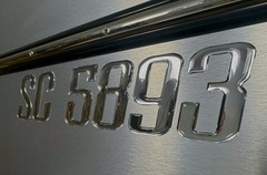 Chrome Boat Registration Numbers Letters 3D Raised Domed Marine Decals