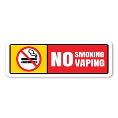 No Smoking / No Vaping – Rectangle design v2 – Decal