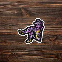 Neon Cowgirl Pin-Up Sticker – Sexy Western Pop Art Decal for Cars & Laptops #862