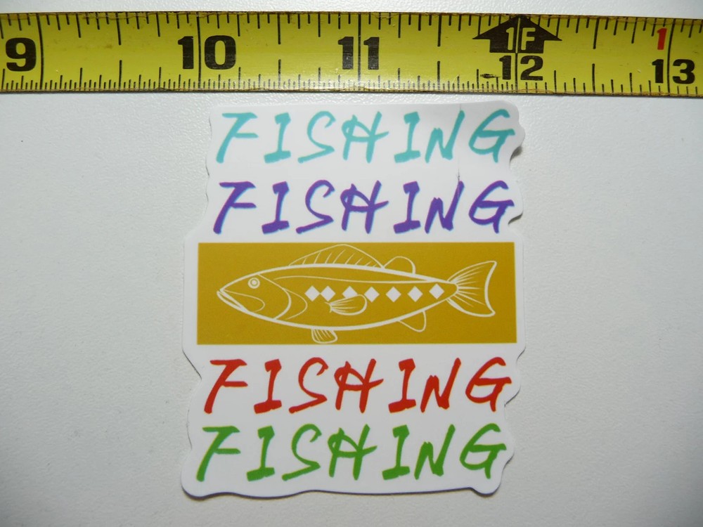 FISHING FISH QUAD SAYING SMALL STICKER DECAL SPORTS OUTDOOR LIFE HOBBY