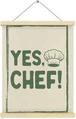 Shrago Yes Chef Wall Art, Vintage Green Chef Cooks Quote Poster Hanger Frame …