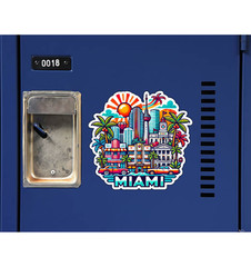 Miami Florida Fridge Magnet or Laptop Sticker