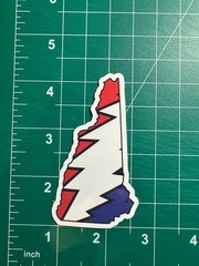 New Hampshire Stealie – Grateful Dead – Laminated Vinyl Sticker 1.5″x3″