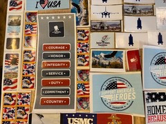 Patriotic Sticker Lot – Charity Organizations – 140 Count – Various Sizes