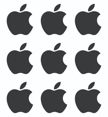 Small Apple logo Vinyl Decals Phone Laptop Small Stickers Apple Set of 12