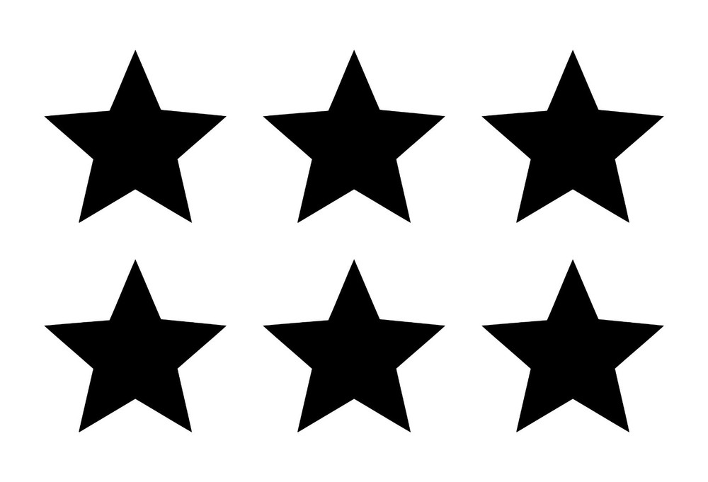 Small Star Symbol Vinyl Decals set of 6 stars Stickers Sheet