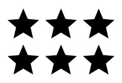 Small Star Symbol Vinyl Decals set of 6 stars Stickers Sheet