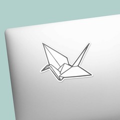 Origami Paper Crane Sticker – Cute Aesthetic Decal for Laptop & Water Bottle