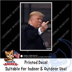 Trump Middle Finger Decal Sticker Flipping Off Political MAGA F*** You Funny USA