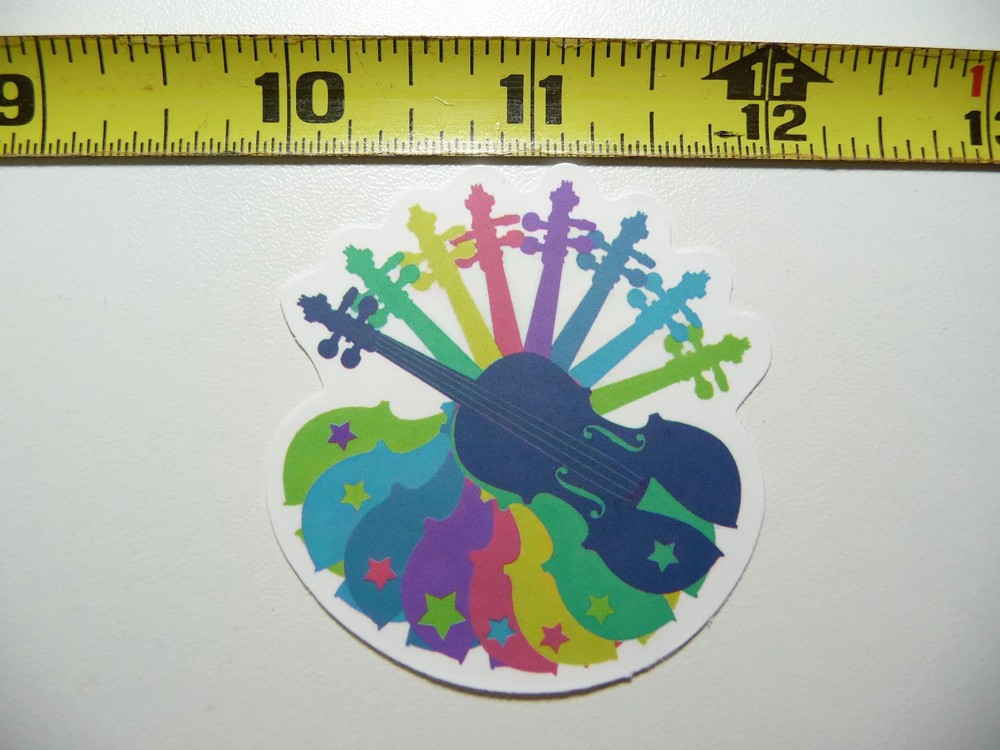 MULTICOLOR VIOLINS MUSIC SMALL STICKER DECAL BAND CONCERT HALL MUSICAL