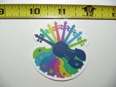 MULTICOLOR VIOLINS MUSIC SMALL STICKER DECAL BAND CONCERT HALL MUSICAL