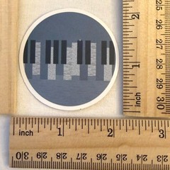 Abstract Piano Keys 2in Vinyl Sticker Music Circle No79