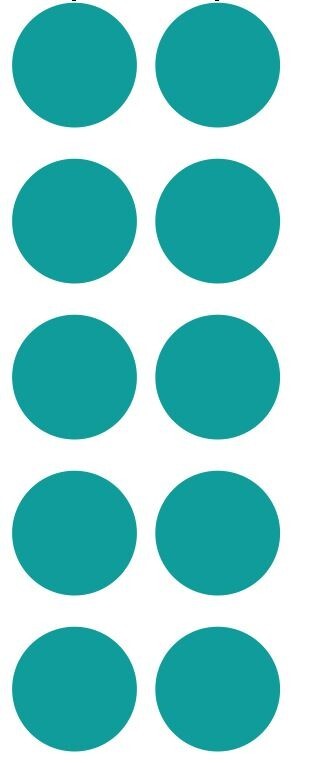 1.5″ Turquoise Blue Round Dots Stickers Color Coding Inventory 1.5 Inch Dot
