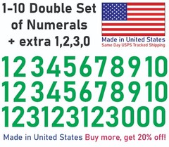 1-10 20+10 Outdoor Vinyl Decal Numbers for Mailbox, Door, Wall, Address, Locker