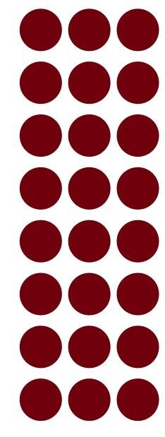 1″ Burgundy Round Label Dots Stickers Color Coding Inventory 1 Inch Dot