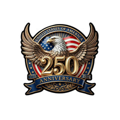 USA 250 Anniversary Bald Eagle Patriotic Vinyl Sticker Decal Car Window (3″x3″)